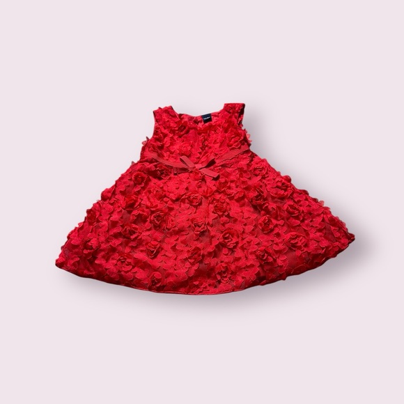 GAP Other - Toddler Girl Baby Gap Red Rosette Tank Dress Holiday Formal Size 12-18 Months